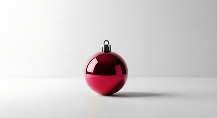 Minimalist Crimson Christmas Ornament Studio Shot