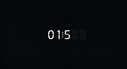 Digital countdown clock with white numbers on a black background