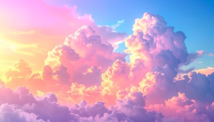 Dramatic aerial view of sunset clouds ablaze with vibrant pink, orange, and blue hues
