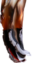 burning paper on transparent background