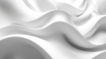 Abstract white flowing curves