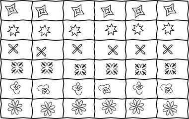 seamless pattern with floral elements on white background