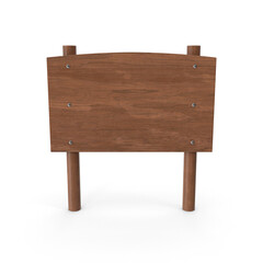 Dark brown wooden signboard with blank surface