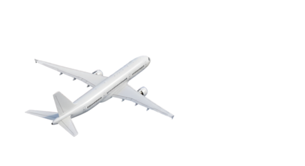 Airplane flying high travel aviation transportation concept on transparent background