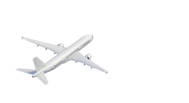 Airplane flying high travel aviation transportation concept on transparent background