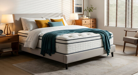 Modern Bedroom with Stylish Bed and Neutral Palette