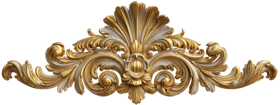 Ornate golden and cream decorative trim