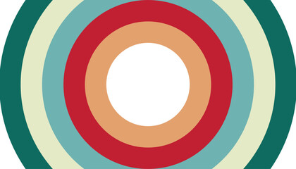 Concentric oval shapes in retro color palette