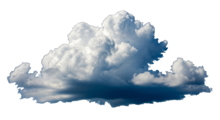 Isolated fluffy cloud png for graphic design and weather apps on transparent background