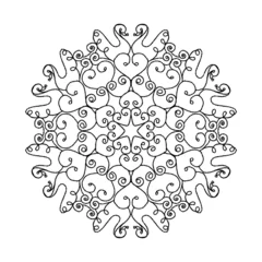 Fototapete Mandala Hand draw heart mandala design outline  © ENJOYDESIGN