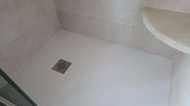Bac receveur de douche rectangulaire blanc en R&eacute;sine extra-plat 