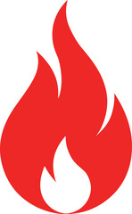 red flame isolated vector ilustration on white background