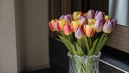 Tulip bouquet with many flowers image