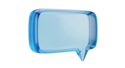 Isolated blue speech bubble, conversation sign, dialog and message balloon for chatting