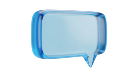 Isolated blue speech bubble, conversation sign, dialog and message balloon for chatting