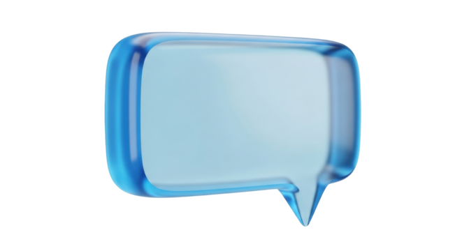 Isolated blue speech bubble, conversation sign, dialog and message balloon for chatting - Powered by Adobe