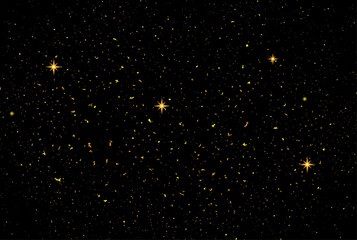 Gold glitter luxury illustration magic splatter sparkle background design with sparkle stars