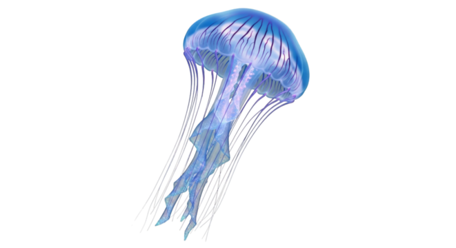 Isolated jellyfish aquatic sea life ocean animal illustration on transparent background