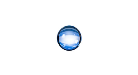 Isolated clear transparent ball, sphere orb, clean blue bubble or marble object