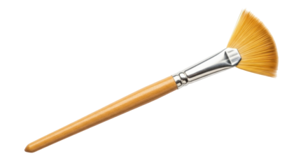 Isolated Fan Brush for Watercolor and Acrylic Painting, Art Supply, Painting Equipment