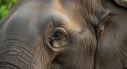 Fototapeta premium Elephants Intense Gaze - A Close-Up of Wisdom and Strength.
