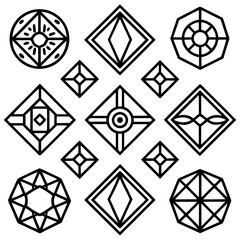 Geometric shapes arranged in a grid pattern