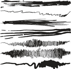 Hand-Drawn Scribble Lines Set – Grunge Sketch Strokes & Doodle Line Texture Collection