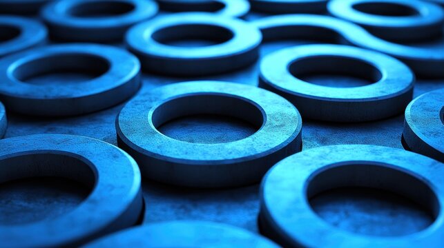 Blue rings,  close-up