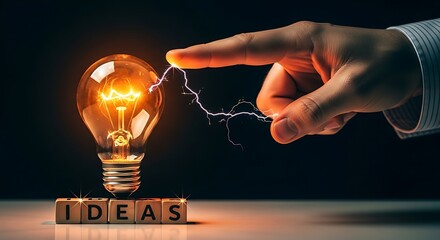 Spark new ideas now with creative solutions, a lightbulb moment, and innovative thinking for business success in a bright, modern and dynamic setting