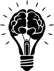 Creative idea light bulb silhouette design for technology and thinking concept