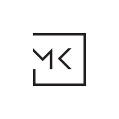 Letter MK clean minimal monogram logo design
