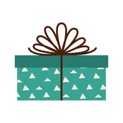 A gift box with a bow. Flat vector illustration isolated on a white background
