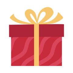 A gift box with a bow. Flat vector illustration isolated on a white background