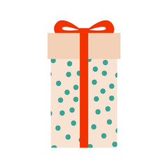 A gift box with a bow. Flat Illustration on a transparent background