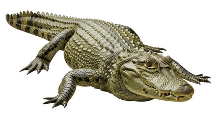 Isolated Reptile Paleosuchus Palpebrosus, Cuvier's dwarf caiman, a crocodilian alligatoridae