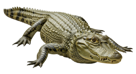 Isolated Reptile Paleosuchus Palpebrosus, Cuvier's dwarf caiman, a crocodilian alligatoridae