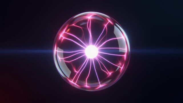Dynamic Plasma Ball Energy Effect With Glowing Rays