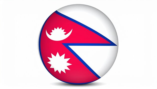 Spherical object wrapped in the design of Nepal’s flag