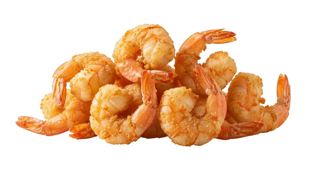Delicious fried shrimp seafood appetizer restaurant dish food on transparent background