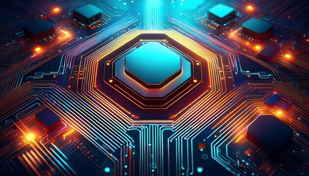 detailed microchip circuitry electronic components and technological design