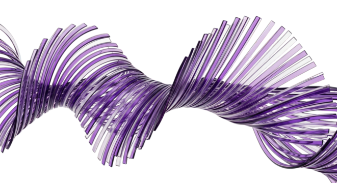Abstract purple twisted lines design modern background art on transparent background
