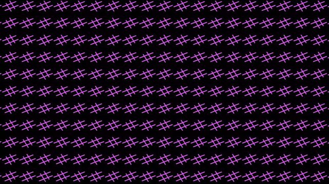 A repeating pattern of purple hashtag symbols on a dark background creating a tiled effect