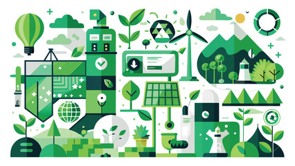 Abstract green ecology background vector with foliage and nature motifs, ideal for eco-friendly projects..eps