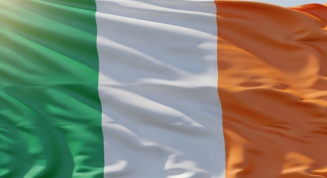 Waving Irish Flag - A Symbol of National Pride and Identity.