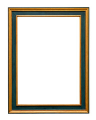 old vertical green and gold painting frame cutout