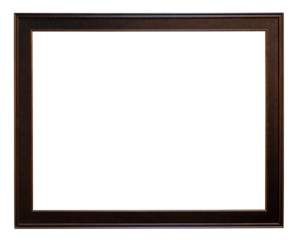 horizontal flat dark brown painting frame cutout