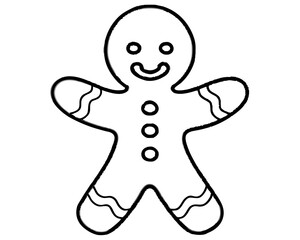 Gingerbread man outline, a sweet holiday cookie