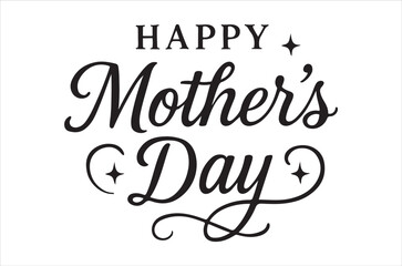 Happy mother s day calligraphy design with floral decorative elements