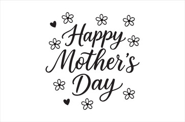 A heartfelt happy mother s day greeting with floral and heart decorations