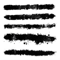 Vector grunge texture shapes, black distressed design, isolated on white 